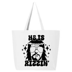 He Is Rizzin Funny Easter Day Retro Christian Religious 25L Jumbo Tote