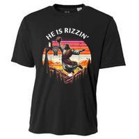 He Is Rizzin Jesus Basketball Easter Christian Cooling Performance Crew T-Shirt