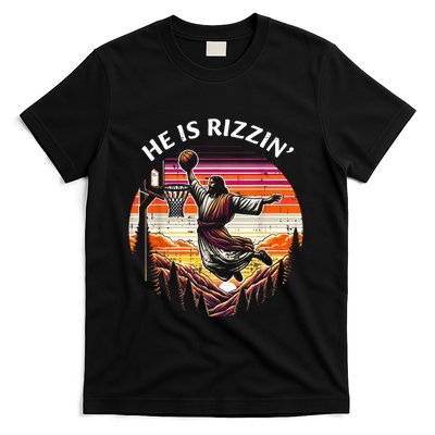 He Is Rizzin Jesus Basketball Easter Christian T-Shirt
