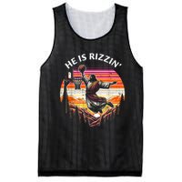 He Is Rizzin Jesus Basketball Easter Christian Mesh Reversible Basketball Jersey Tank