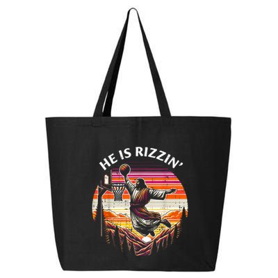 He Is Rizzin Jesus Basketball Easter Christian 25L Jumbo Tote