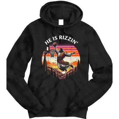 He Is Rizzin Jesus Basketball Easter Christian Tie Dye Hoodie