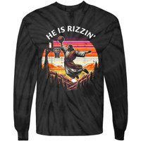 He Is Rizzin Jesus Basketball Easter Christian Tie-Dye Long Sleeve Shirt