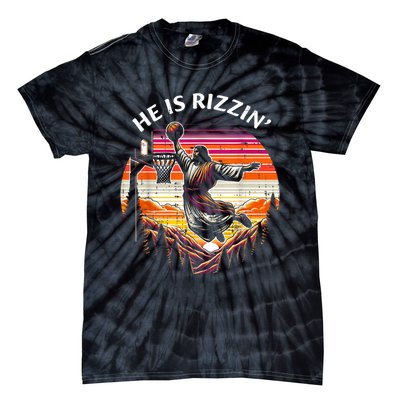 He Is Rizzin Jesus Basketball Easter Christian Tie-Dye T-Shirt