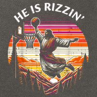 He Is Rizzin Jesus Basketball Easter Christian Cotton Canvas Backpack