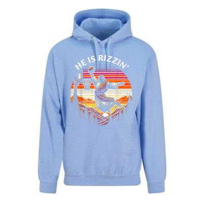 He Is Rizzin Jesus Basketball Easter Christian Unisex Surf Hoodie