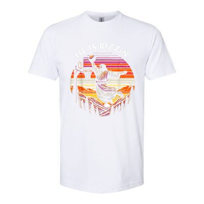 He Is Rizzin Jesus Basketball Easter Christian Softstyle CVC T-Shirt