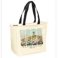He Is Risen Christian Wildflower Happy Easter Zip Tote Bag