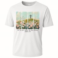 He Is Risen Christian Wildflower Happy Easter Cooling Performance Crew T-Shirt