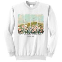 He Is Risen Christian Wildflower Happy Easter Sweatshirt