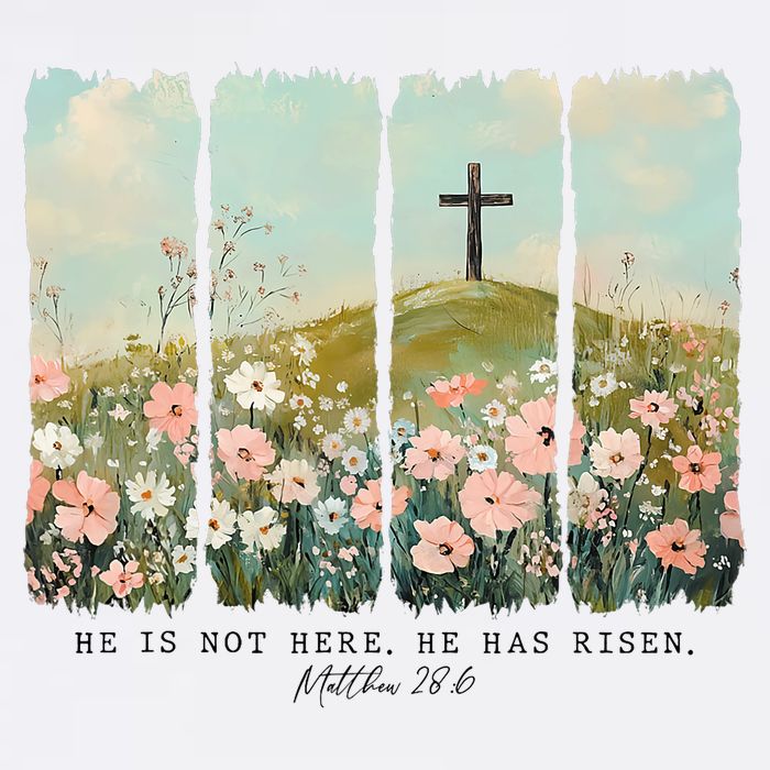 He Is Risen Christian Wildflower Happy Easter Sweatshirt