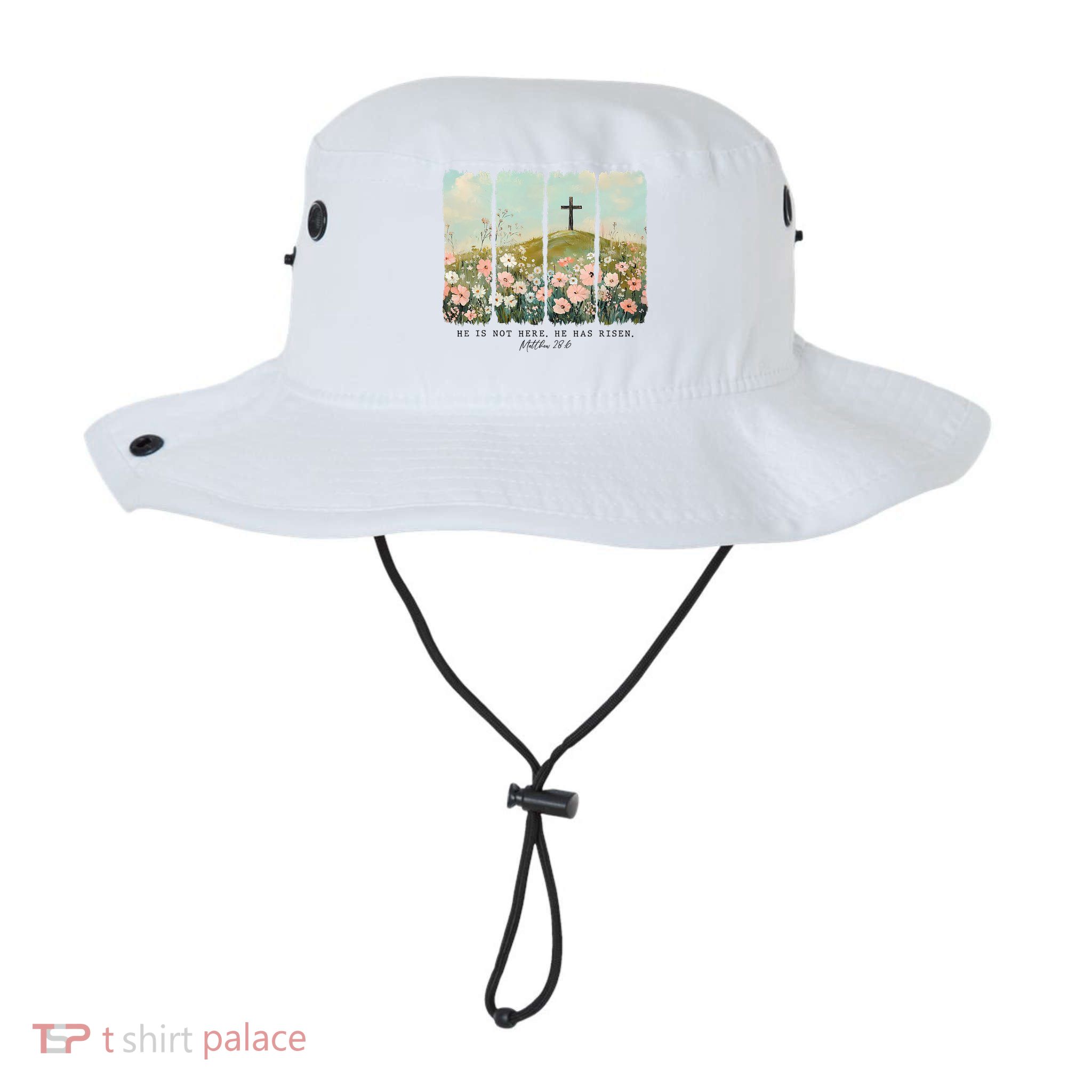 He Is Risen Christian Wildflower Happy Easter Bucket Hat