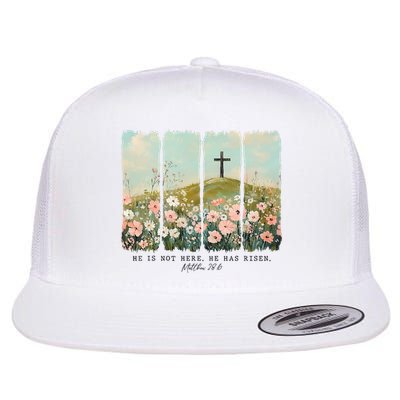 He Is Risen Christian Wildflower Happy Easter Flatbill Hat