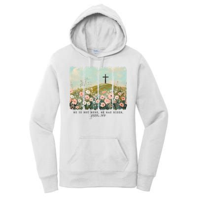 He Is Risen Christian Wildflower Happy Easter Women's Pullover Hoodie
