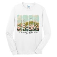 He Is Risen Christian Wildflower Happy Easter Tall Long Sleeve T-Shirt