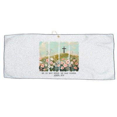 He Is Risen Christian Wildflower Happy Easter Large Microfiber Waffle Golf Towel