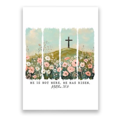 He Is Risen Christian Wildflower Happy Easter Poster