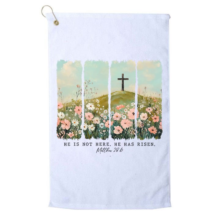He Is Risen Christian Wildflower Happy Easter Golf Towel