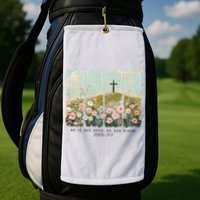 He Is Risen Christian Wildflower Happy Easter Golf Towel
