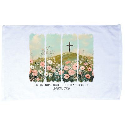 He Is Risen Christian Wildflower Happy Easter Microfiber Hand Towel