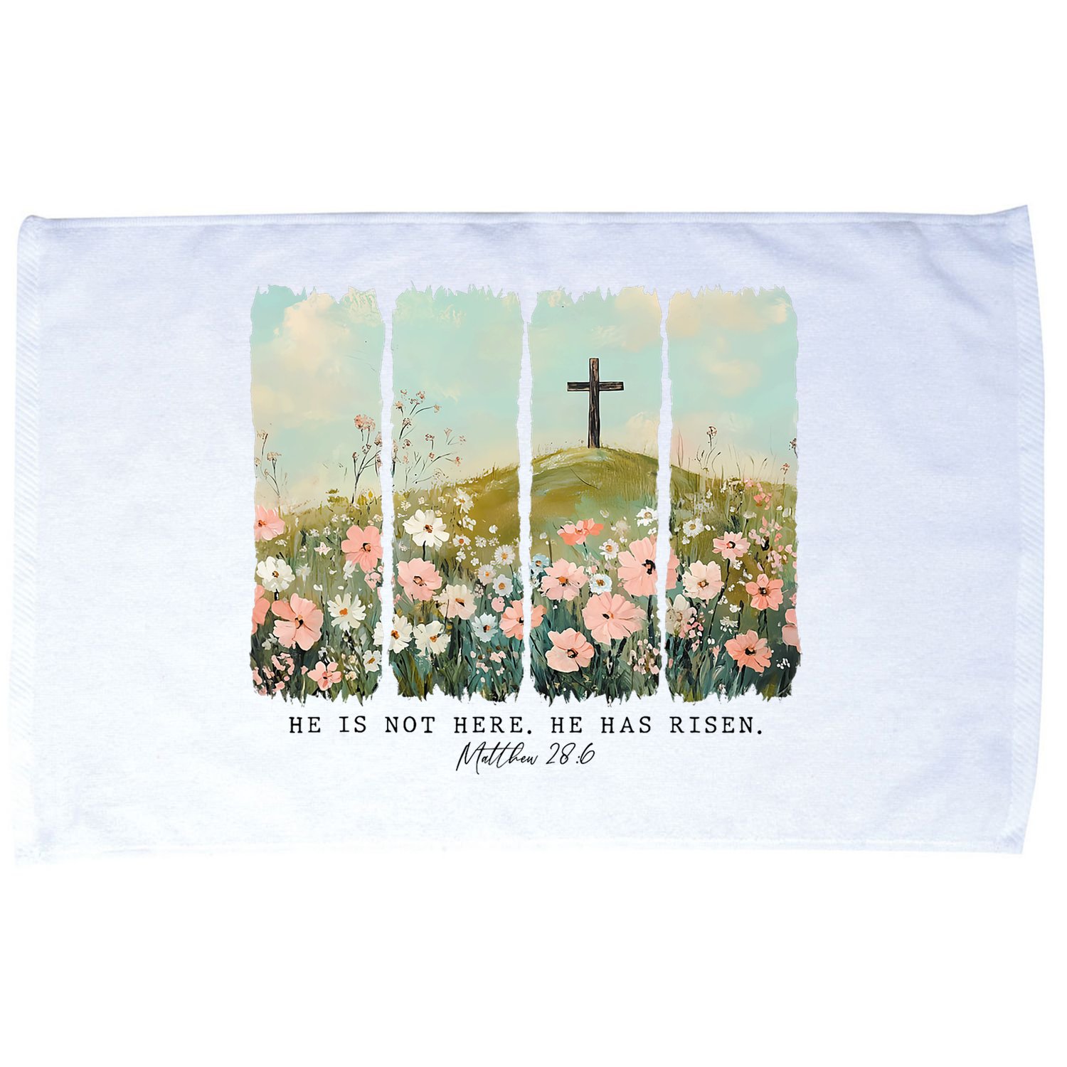 He Is Risen Christian Wildflower Happy Easter Microfiber Hand Towel