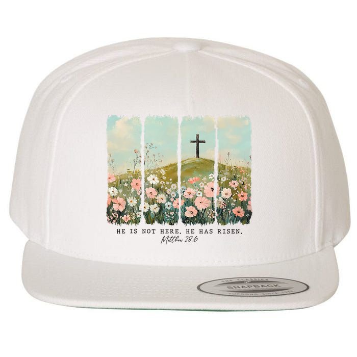 He Is Risen Christian Wildflower Happy Easter Wool Snapback Cap