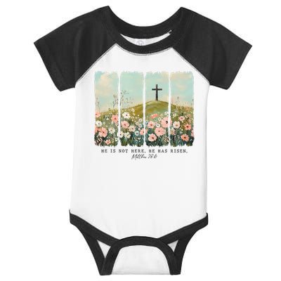 He Is Risen Christian Wildflower Happy Easter Infant Baby Jersey Bodysuit