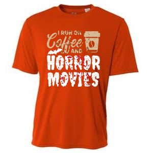 Halloween I Run On Coffee And Horror Movies Trick Or Treat Gift Cooling Performance Crew T-Shirt