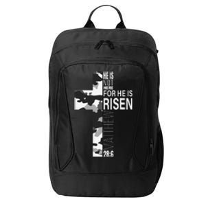 He Is Risen Christian Easter Bible Verse Camo Cross Graphic City Backpack