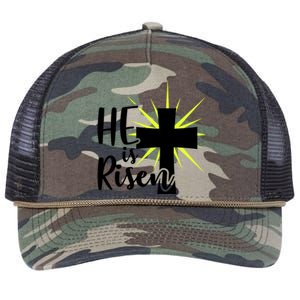 He Is Risen Jesus Christ Spiritual Bible Verse Easter Sunday Funny Gift Retro Rope Trucker Hat Cap