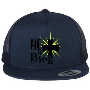 He Is Risen Jesus Christ Spiritual Bible Verse Easter Sunday Funny Gift Flat Bill Trucker Hat