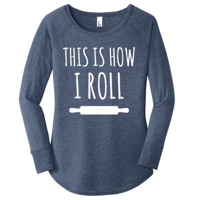 How I Roll Rolling Pin Funny Chef Gift Women's Perfect Tri Tunic Long Sleeve Shirt