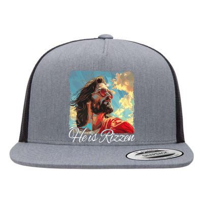 He Is Rizzen Jesus Flat Bill Trucker Hat