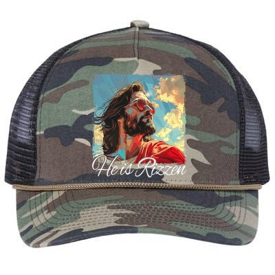 He Is Rizzen Jesus Retro Rope Trucker Hat Cap