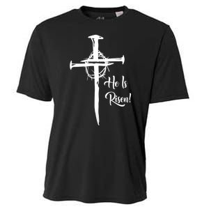 He Is Risen Cross Jesus Religious Easter Day Christians Cooling Performance Crew T-Shirt