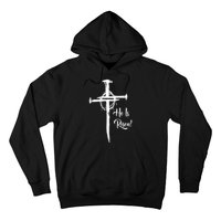 He Is Risen Cross Jesus Religious Easter Day Christians Hoodie