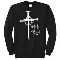 He Is Risen Cross Jesus Religious Easter Day Christians Sweatshirt