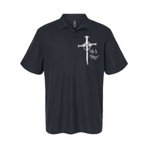 He Is Risen Cross Jesus Religious Easter Day Christians Softstyle Adult Sport Polo