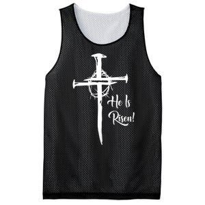 He Is Risen Cross Jesus Religious Easter Day Christians Mesh Reversible Basketball Jersey Tank