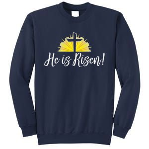 He Is Risen Christian Easter Cross Sweatshirt