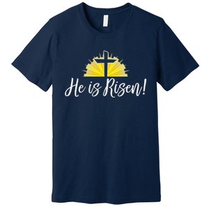 He Is Risen Christian Easter Cross Premium T-Shirt