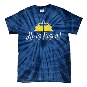 He Is Risen Christian Easter Cross Tie-Dye T-Shirt