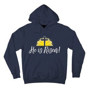 He Is Risen Christian Easter Cross Tall Hoodie