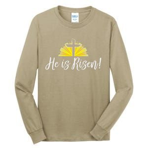 He Is Risen Christian Easter Cross Tall Long Sleeve T-Shirt