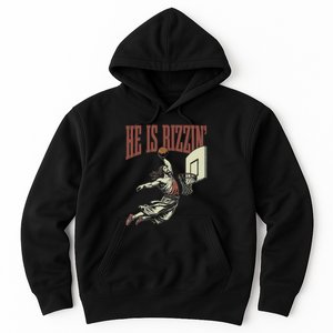 He Is Rizzin Funny Jesus Playing Basketball Meme Easter Hoodie