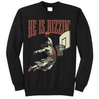 He Is Rizzin Funny Jesus Playing Basketball Meme Easter Sweatshirt