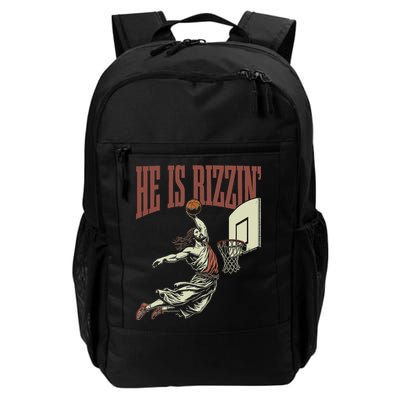He Is Rizzin Funny Jesus Playing Basketball Meme Easter Backpack