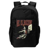 He Is Rizzin Funny Jesus Playing Basketball Meme Easter Backpack