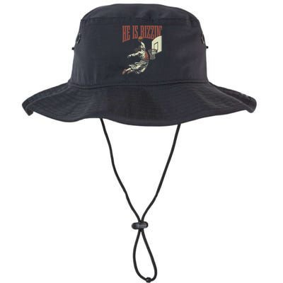 He Is Rizzin Funny Jesus Playing Basketball Meme Easter Bucket Hat