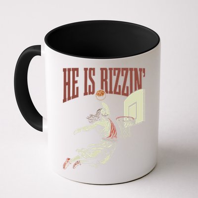 He Is Rizzin Funny Jesus Playing Basketball Meme Easter Mug